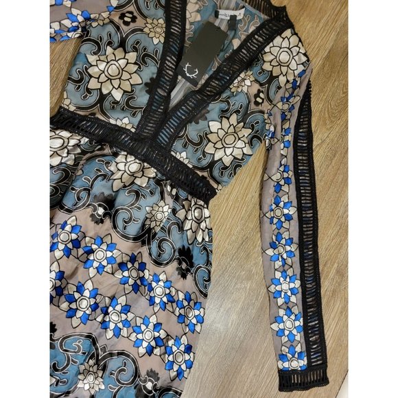 NEW -  For The Love Of Lemons XS Juliet Maxi Dress Silk Blend Jade Bodysuit - Picture 6 of 16